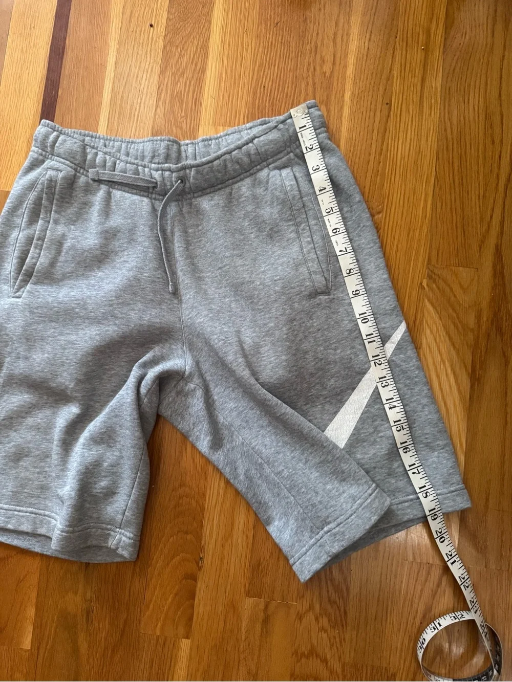 Nike Gray Fleece Shorts with White Swoosh